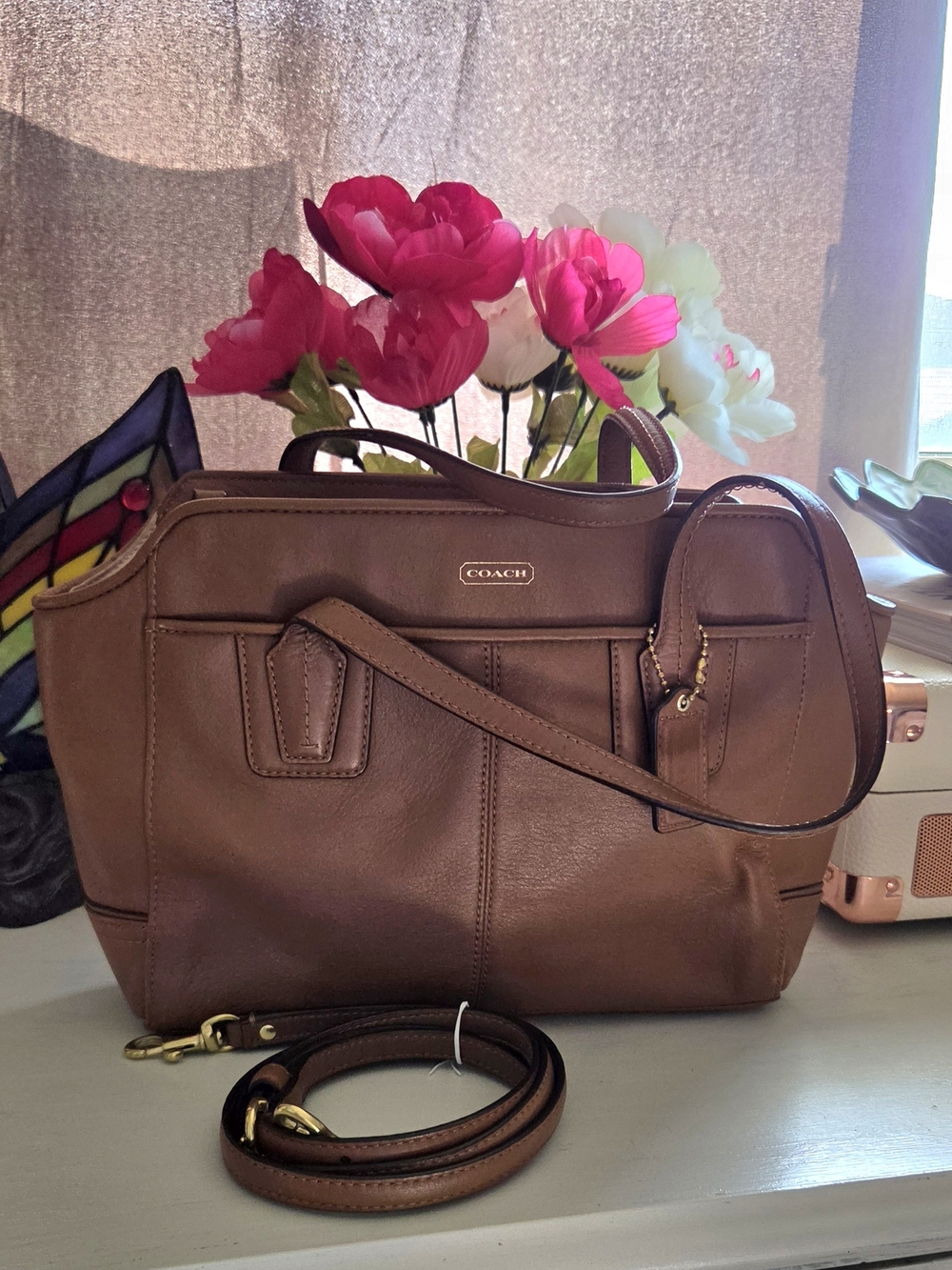 Coach, Taylor Bette Mini Tote, Brown Leather with Gold Hardware